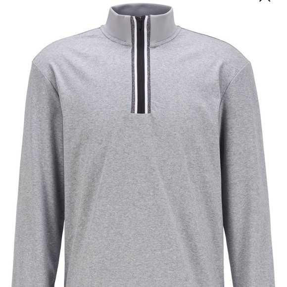 Hugo Boss LONG-SLEEVED ZIP-NECK T-SHIRT WITH SIGNATURE STRIPES - Picture 3 of 4